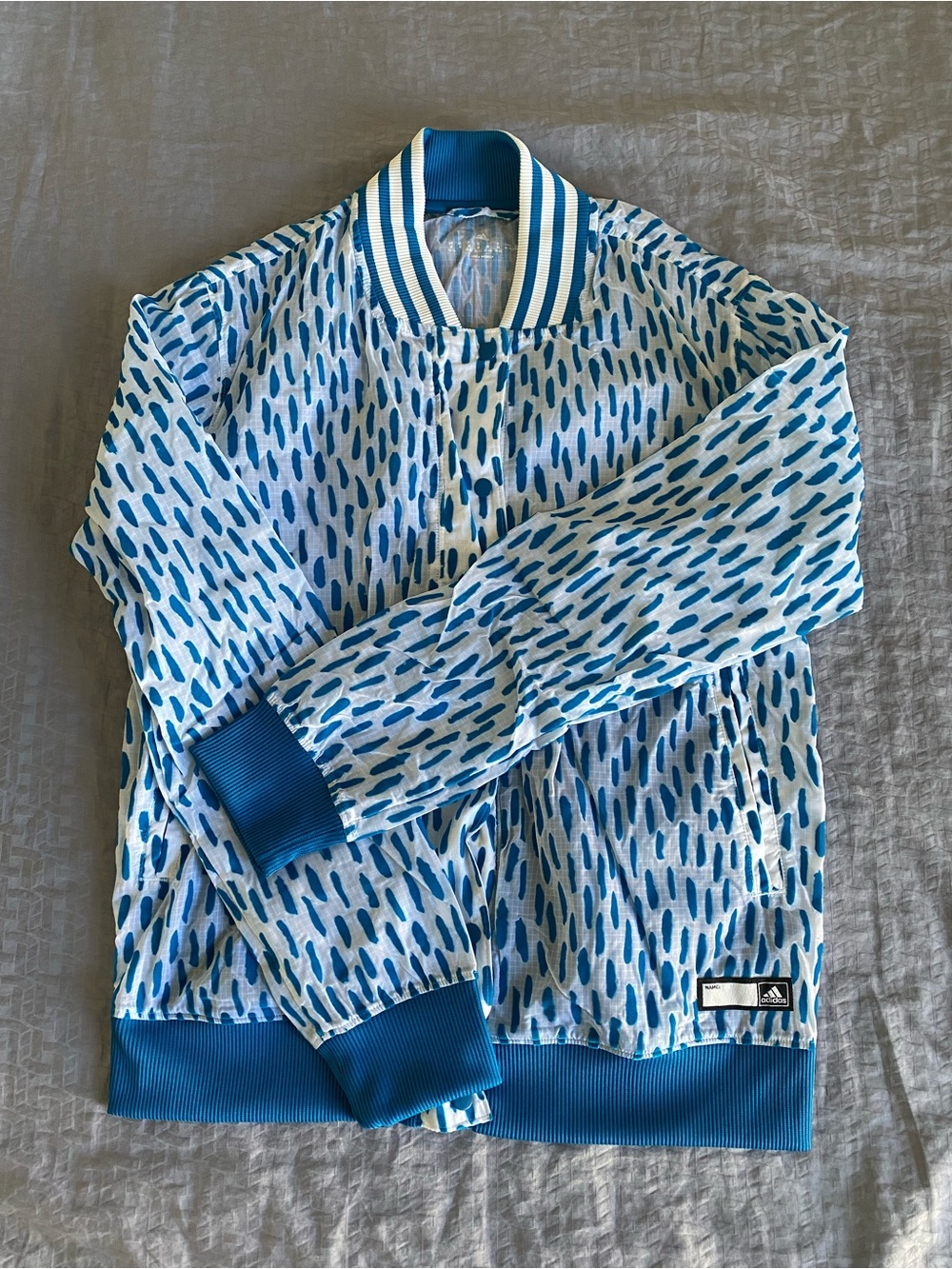 adidas Light Blue & Blue Patterned Lightweight Shirt Jacket